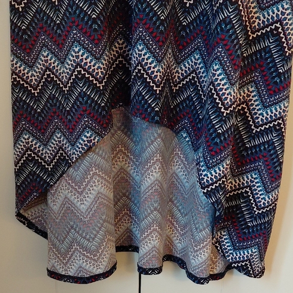 Blue High Low Sleeveless V-Neck Sundress - Picture 3 of 6